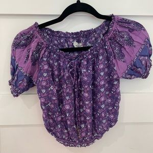 Arnhem crop peasant blouse